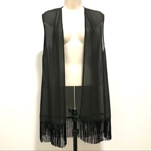 Sheer Vest Fringe Bottom Long Petticoat Alley Sz S